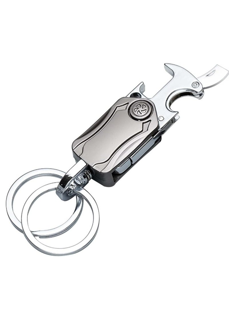 Oasisgalore Universal 360° Rotatable Keychain Holder with Clip, Bottle Opener, Carabiner for Men & Women. - Image 1