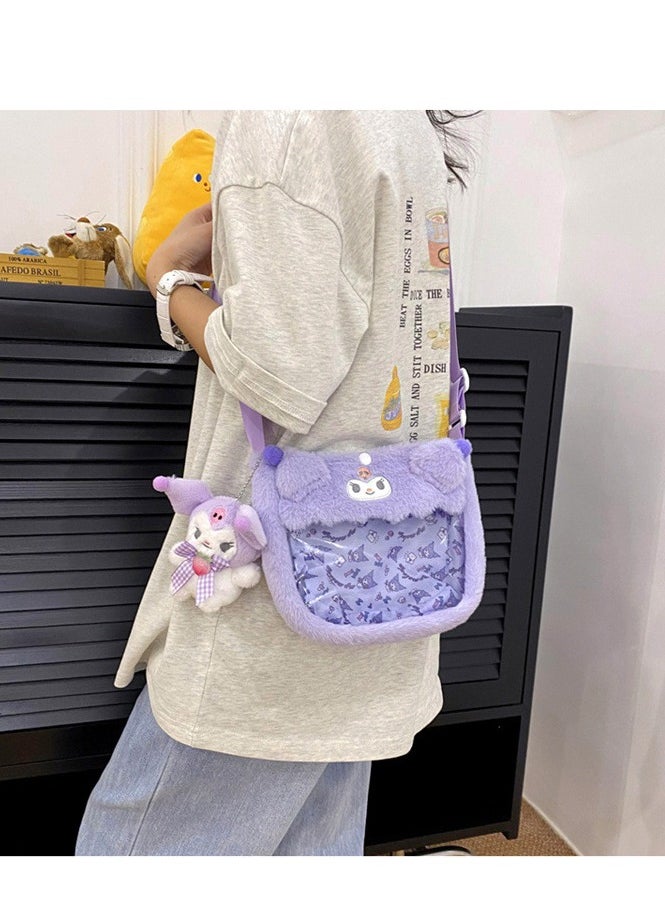 Sanrio Sanrio Kurome with doll accessories crossbody bag transparent PVC children's bag toy cartoon bag  - Image 2