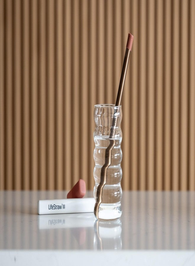 LifeStraw Sip 3-Pack, Reusable Stainless Steel Water Filter Drinking Straw with 3 Carry Cases, Removes Microplastics, Bacteria and Parasites for Travel and Everyday Use, Copper - Image 2