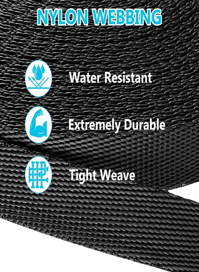 Sliverdew 12 Yards Nylon Webbing Strap Heavy Duty Nylon Webbing Black Flat Straps 3/8 Inch Webbing Strapping for Belt Backpack Outdoor DIY Gear Repair - Image 5