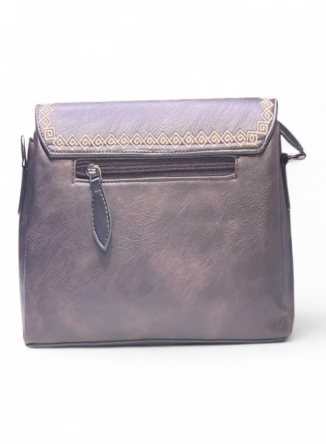DAZZLE Sling Bag Embroidery Rose Flower Bags For Women (Coffee) - Image 3