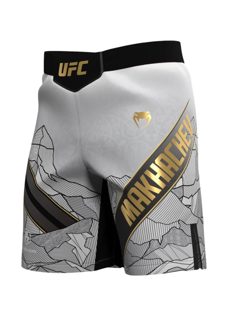 VENUM UFC UNRIVALED BY VENUM ISLAM MAKHACHEV MENS FIGHT SHORT WHITE/BLACK - Image 1