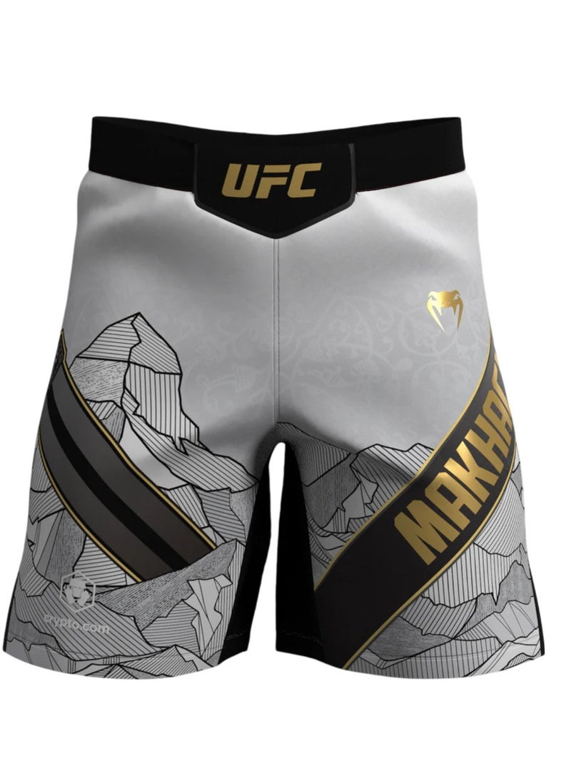 VENUM UFC UNRIVALED BY VENUM ISLAM MAKHACHEV MENS FIGHT SHORT WHITE/BLACK - Image 2