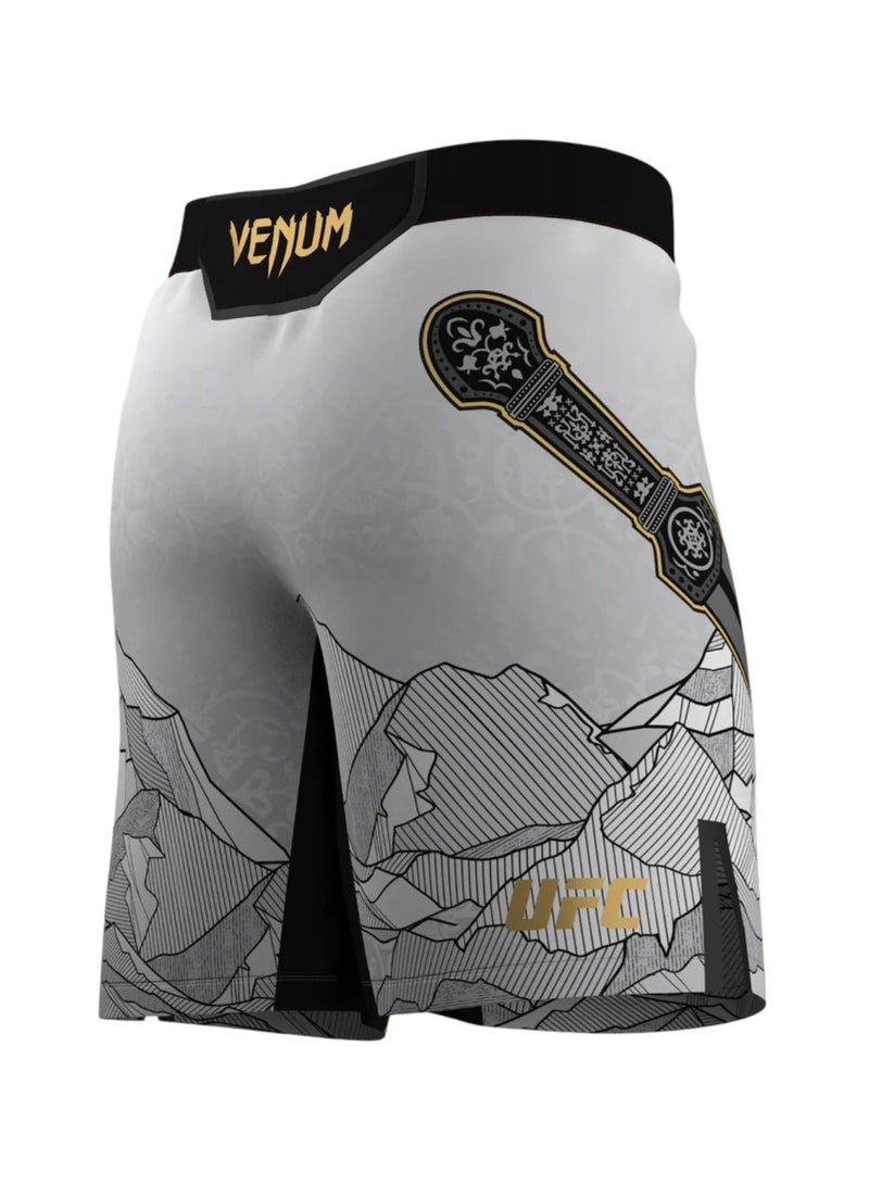 VENUM UFC UNRIVALED BY VENUM ISLAM MAKHACHEV MENS FIGHT SHORT WHITE/BLACK - Image 3