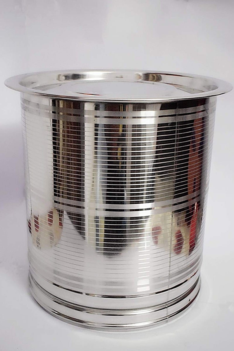 JGS JGS Stainless Steel 40 Liter Pani Ki Tanki Grocery Grain Atta Flour Storage Drum Pavali Container with LidRice Pulses Liquid and Dry Food Storage Item 