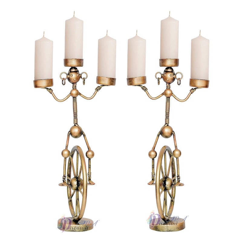 Discount ARA Antique Tealight Candle HolderCandle Holders for Home DecorationTable DecorHome Decor ItemsGifts Pack of 2 - Image 2
