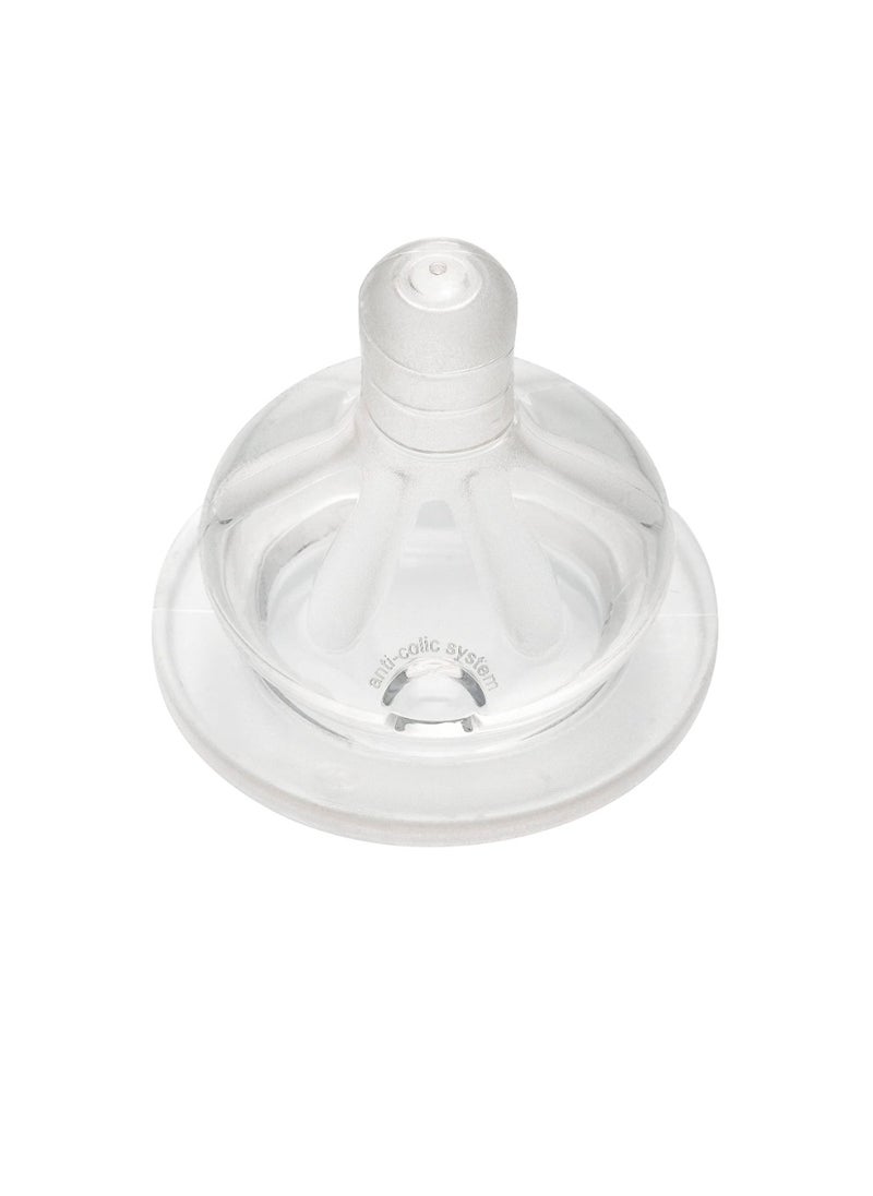 nip Wide Neck Glass Bottle Silicone Round Teat Medium 120ml 0 Month Plus Grey  - Image 3