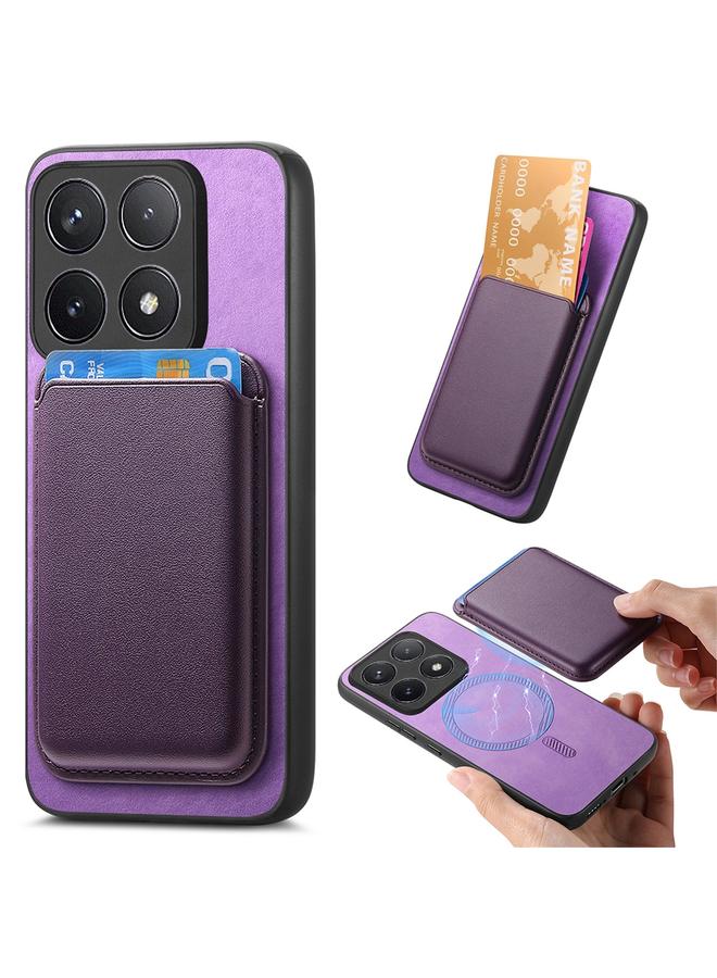 Case For Xiaomi Redmi K70 / K70 Pro 5G Retro Magsafe Card Bag PU Back Cover Phone Case