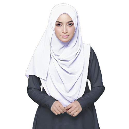 LMVERNA Solid Color Lightweight Wrap and Shawls Girls Fashion Chiffon Scarves(White) - Image 1