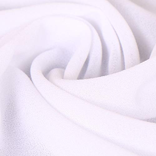 LMVERNA Solid Color Lightweight Wrap and Shawls Girls Fashion Chiffon Scarves(White) - Image 5