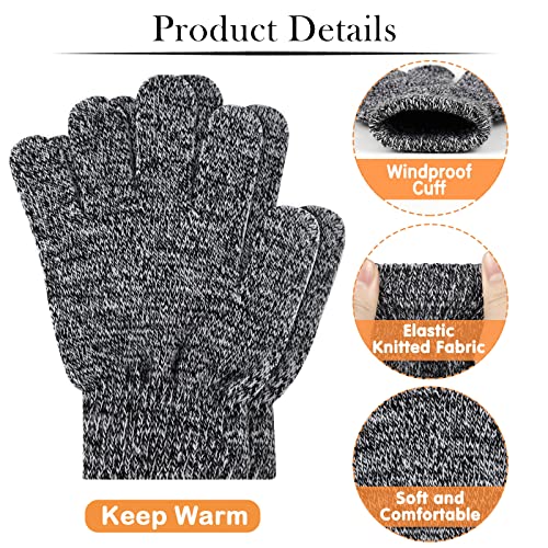 ONESING 3 Pairs Kids Winter Gloves - Stretchy Knit Gloves for Boys & Girls - Image 3