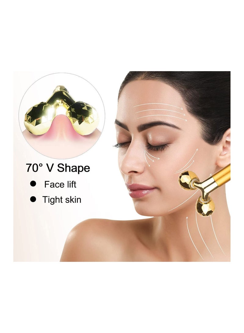 Loquat Electric Face Massage Roller,3D Roller Electric Facial Roller and T Shape Facial Roller Massager Kit, Electric Massage Roller for Puffiness Relief - Image 5