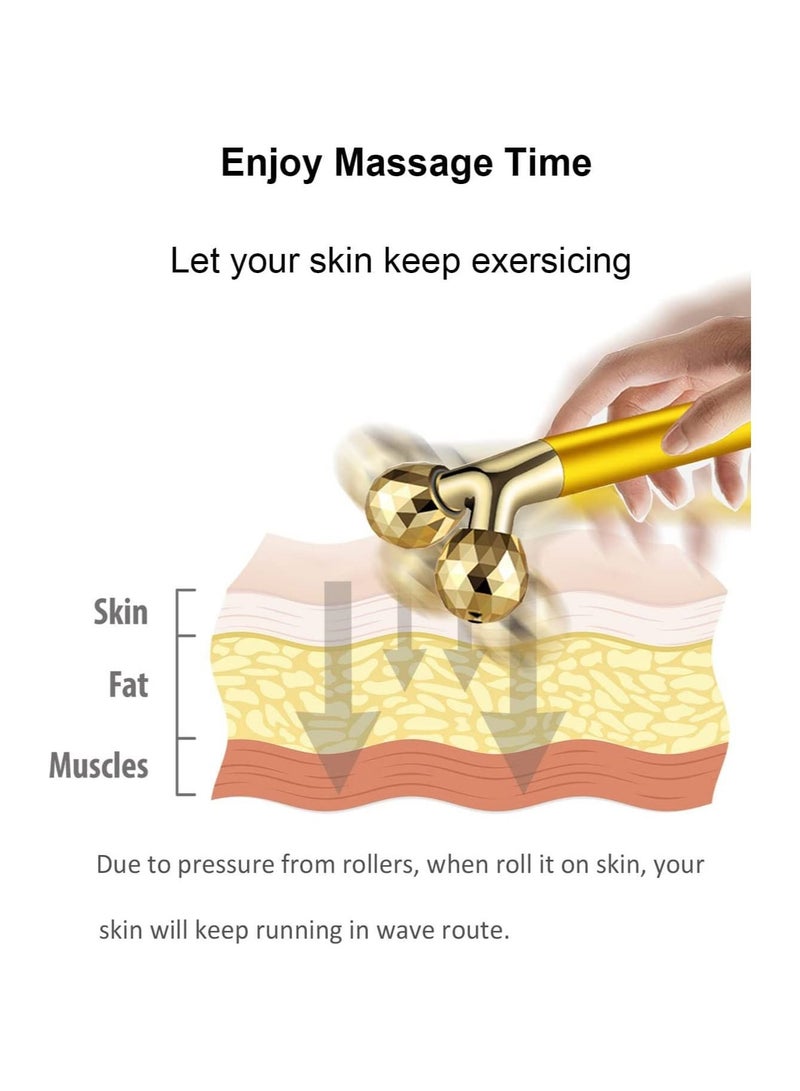 Loquat Electric Face Massage Roller,3D Roller Electric Facial Roller and T Shape Facial Roller Massager Kit, Electric Massage Roller for Puffiness Relief - Image 3