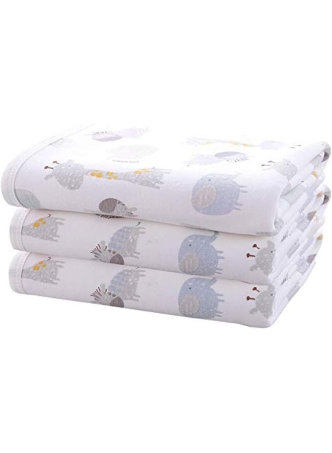 FOOK FISH Baby Diaper Changing Pad Liners (22X27.5 inches) Soft Bamboo Cotton Waterproof Changing Pad for Baby Underpads Mattress Pad Sheet Protector Portable Reusable Urine Pads for Travel Gear Pack of 3 - Image 1