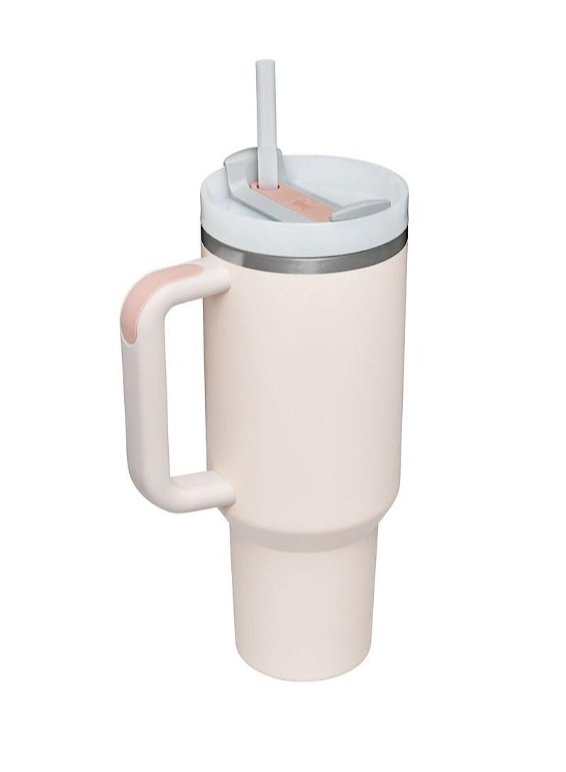 Stanley cup H2.0 Stainless Steel with Lid and Straw for Water Iced Tea Coffee and Smoothie Rose Quartz 30 oz - Image 3
