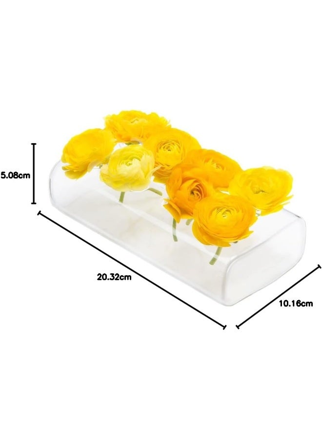 Chive â€˜Hudson 2 Fluteâ€™ Flower Vase â€” Beautiful Medium 8-Hole Multi-Chambered Clear Glass Bud Vase â€” Perfect Flower Vases for Centerpieces, Wedding Decorations and Living Room Decor - Image 5