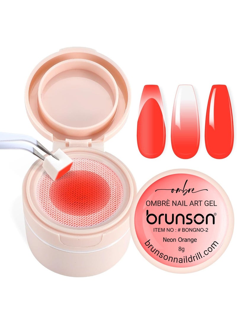 brunson Nail Art Gel - Brunson 2-in-1 Cushion Patting Ombre Nail Art Gel 8gm – UV/LED Nail Gel for Gradient Ombre, French Nail Art & Creative Designs | Sponge & Brush Dual Application Gel for Professional Salon Use - Image 1