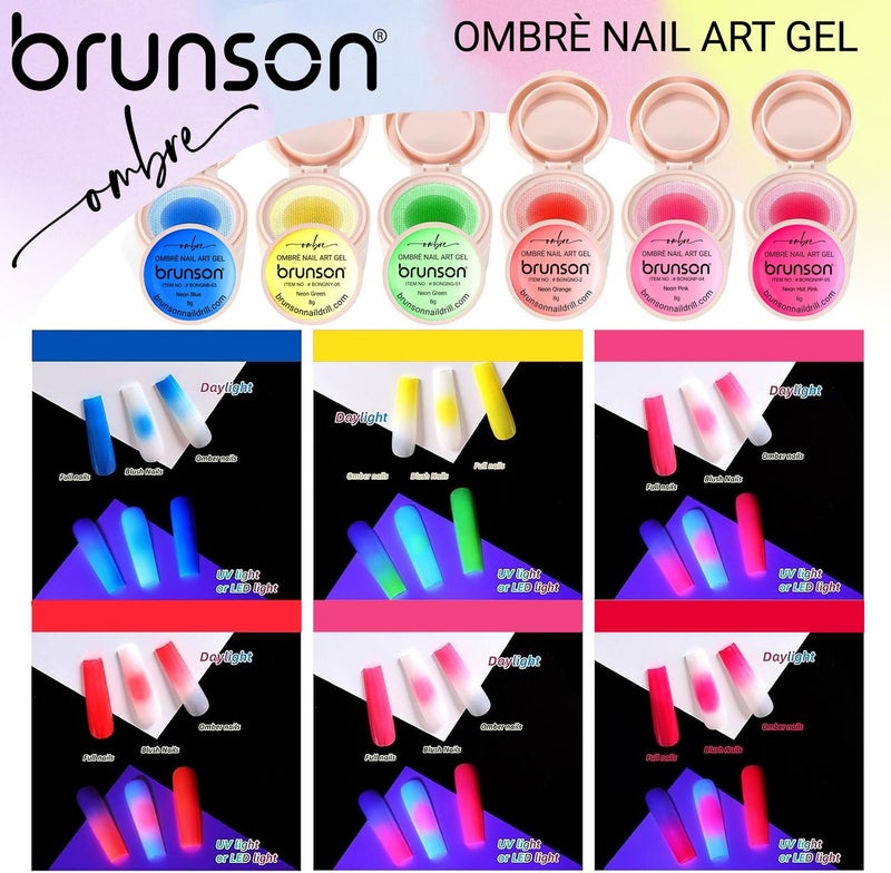 brunson Nail Art Gel - Brunson 2-in-1 Cushion Patting Ombre Nail Art Gel 8gm – UV/LED Nail Gel for Gradient Ombre, French Nail Art & Creative Designs | Sponge & Brush Dual Application Gel for Professional Salon Use - Image 4