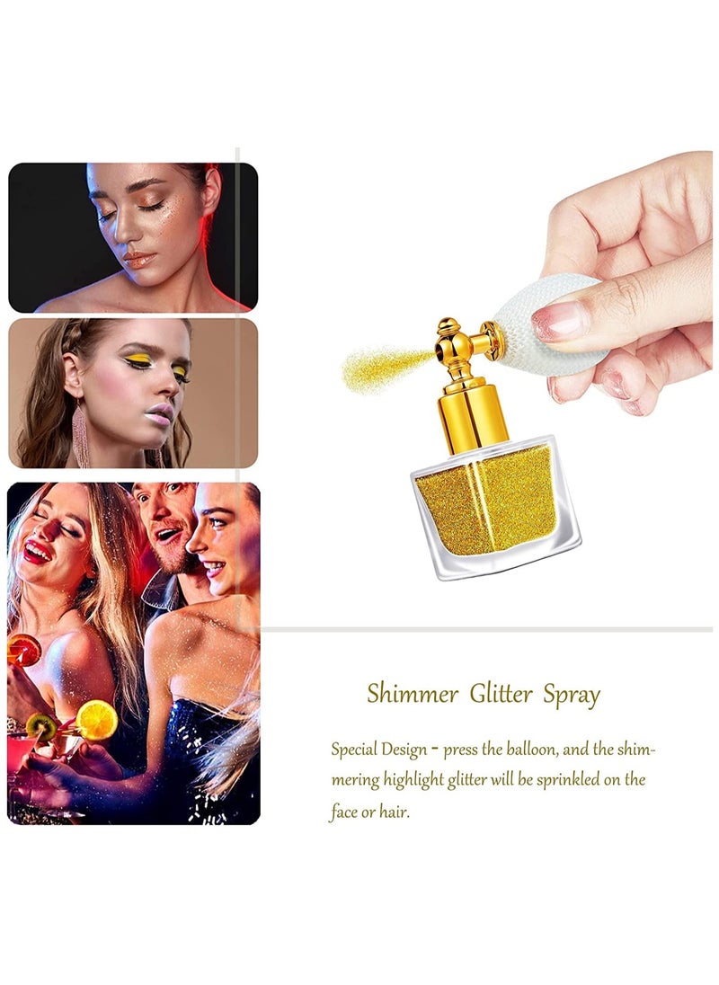 Generic Body Glitter Spray, Sliver Gold Glitter Powder, Shimmer Highlighter Loose Powder Glitter Makeup for Body Face Hair Clothes Nail Art Craft Design(1 bottle spray + 2 spare bottles)  - Image 5