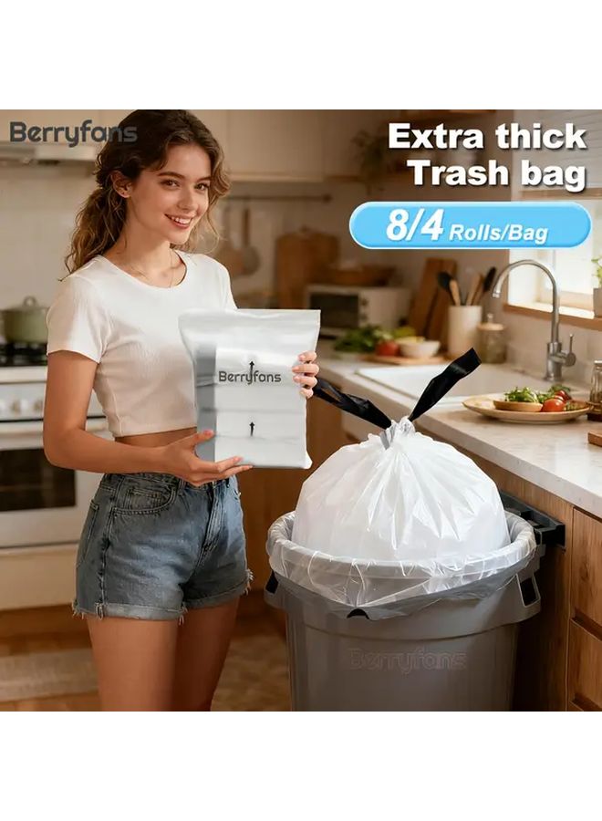60 قطعة 4 لفات أكياس قمامة كبيرة بسعة 4.76 غالون بتصميم رباط سحاب - Image 2