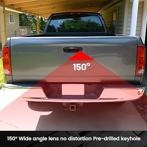 RED WOLF مقبض باب صندوق السيارة RED WOLF مع كاميرا احتياطية متوافق مع دودج رام 1500 2500 3500 من 2002-2008 - Image 3