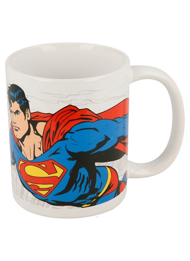 STOR STOR Dc Comics Mug Ceramic Superman City 325Ml With Handle| Set Of 1 Pcs Tea/Coffee Round Shape| Microwave & Dishwasher Safe, Freezer Safe | Ideal For Daily Use Coffee, Tea, Color Multicolor  - Image 1