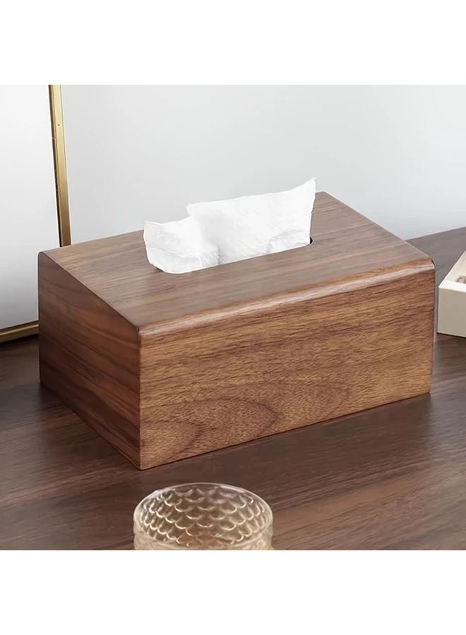 Paulownia Color Wood Tissue Box Organizer Modern Farmhouse Decor Storage - Image 2