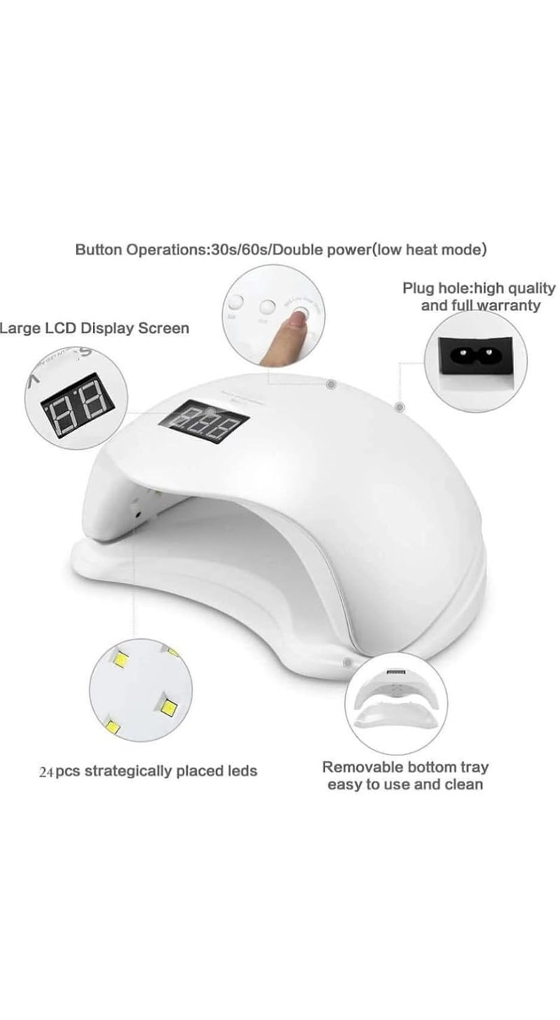 FEELHIGH LED UV Light Nail Polish Dryer Curing Lamp Light Portable Nail Polish Dryer UV Power 48 W - Image 2