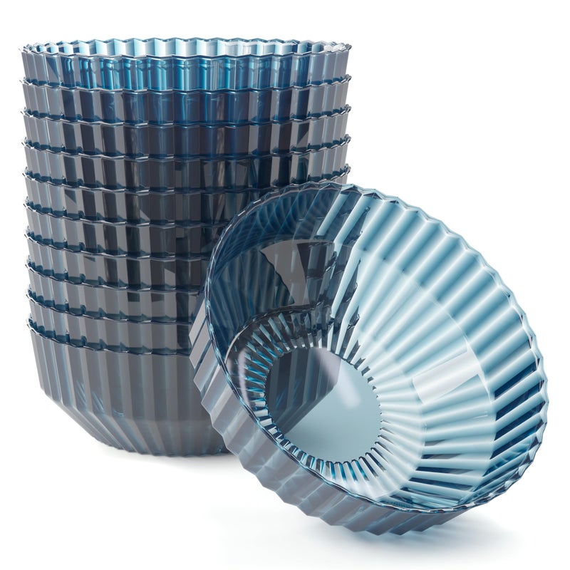 Exquisite Blue Plastic Bowls Disposable - 16 Oz - 20 Count - Disposable Soup Bowls - Great for Weddings Parties And Formal Occasions - Image 1