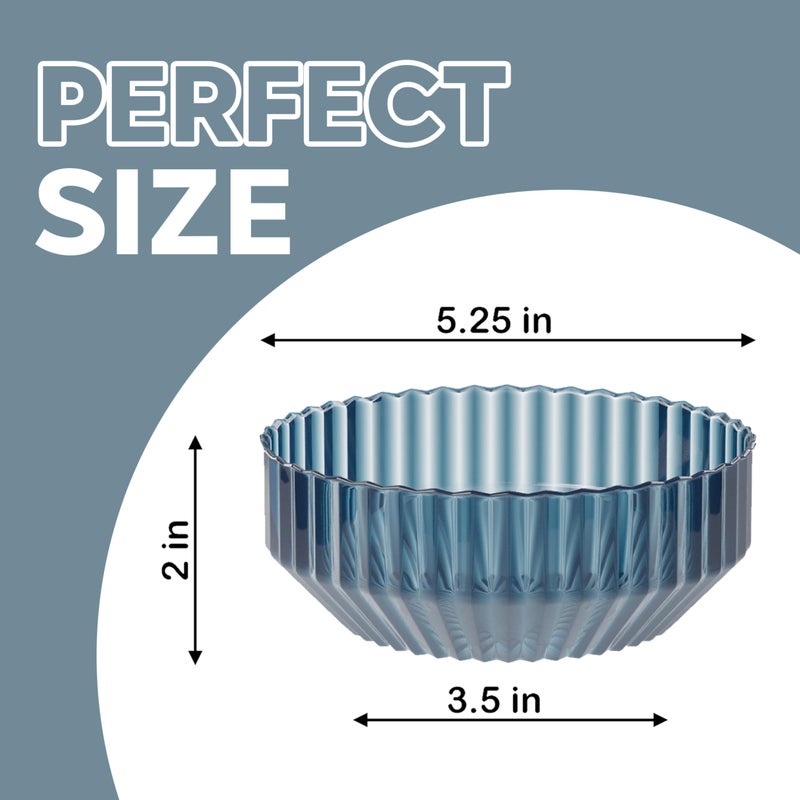 Exquisite Blue Plastic Bowls Disposable - 16 Oz - 20 Count - Disposable Soup Bowls - Great for Weddings Parties And Formal Occasions - Image 3