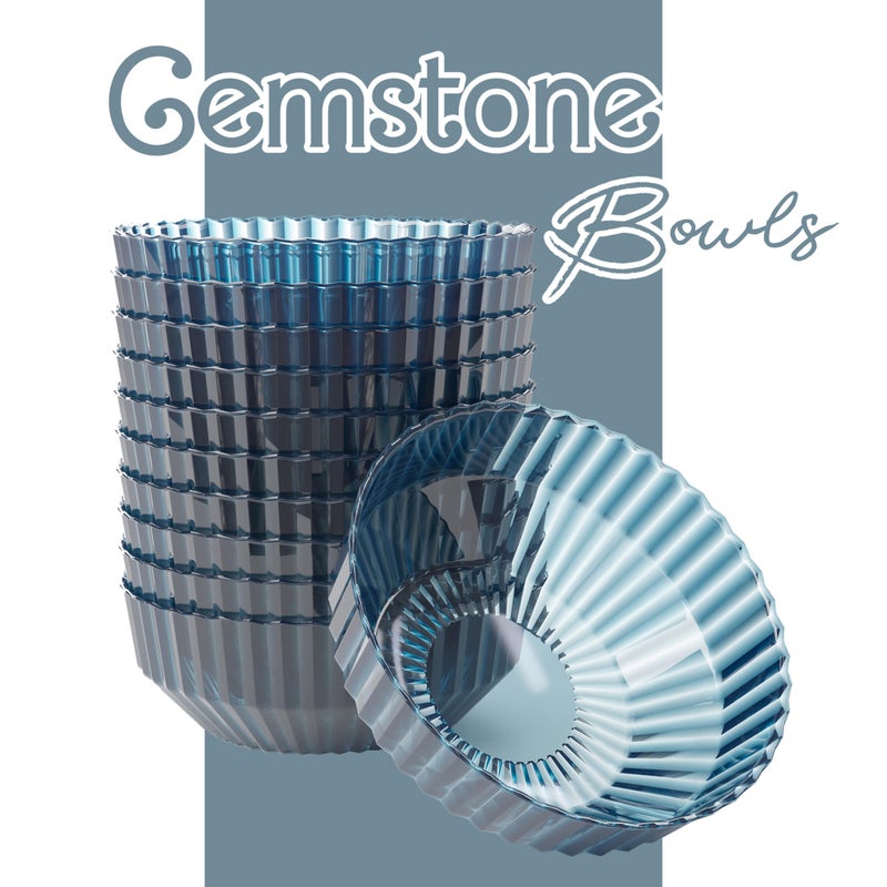 Exquisite Blue Plastic Bowls Disposable - 16 Oz - 20 Count - Disposable Soup Bowls - Great for Weddings Parties And Formal Occasions - Image 2