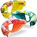 Sloosh 3 Packs Inflatable Pool Float Noodle Chair Floral Design Pool Noodle Sling Floatie Swimming Pool Party Floating Chair Pool Floats for AdultOrangeYellowGreen - Image 3