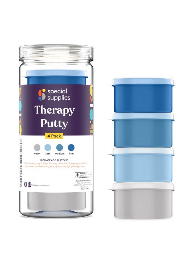 سبيشال سابلايز مجموعة معجون علاجي خاص للأطفال والكبار - مجموعة معجون علاجي لتخفيف التوتر وتمارين اليد المقاومة، مجموعة من 4 نقاط قوة، 3 أونصات من كل معجون (ألوان المحيط) - Image 1