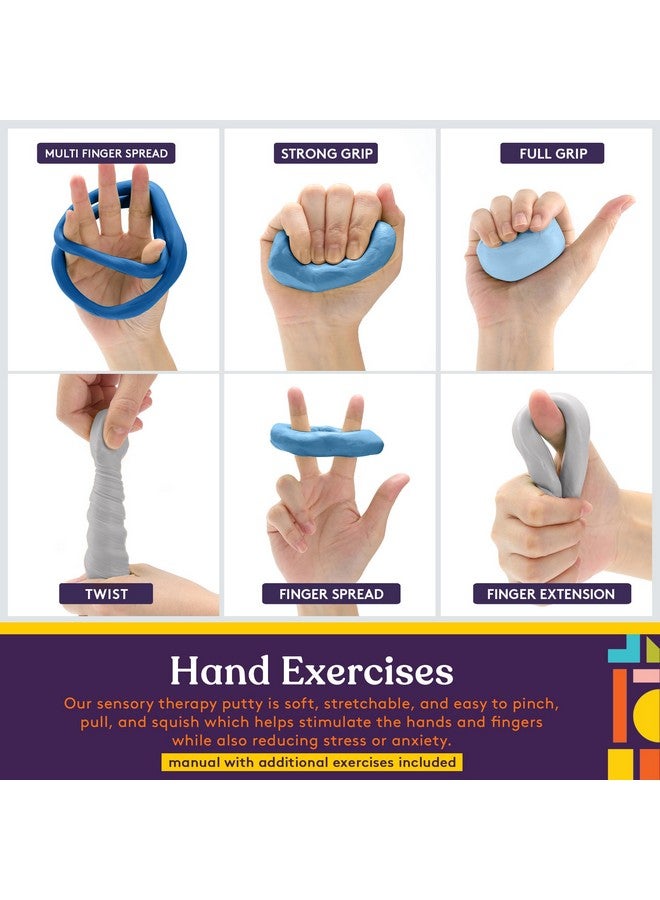 سبيشال سابلايز مجموعة معجون علاجي خاص للأطفال والكبار - مجموعة معجون علاجي لتخفيف التوتر وتمارين اليد المقاومة، مجموعة من 4 نقاط قوة، 3 أونصات من كل معجون (ألوان المحيط) - Image 3