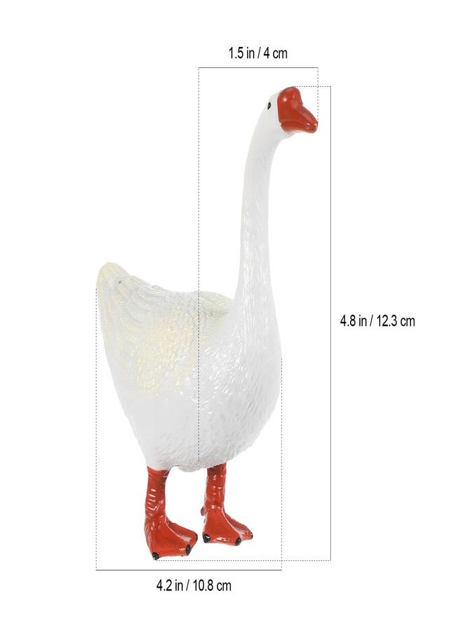 Toddmomy Desktop Goose Statue Plastic Goose Figurine Sculpture Ornament Animal Figurine for Home Patio Easter Decorations (White) - Image 5