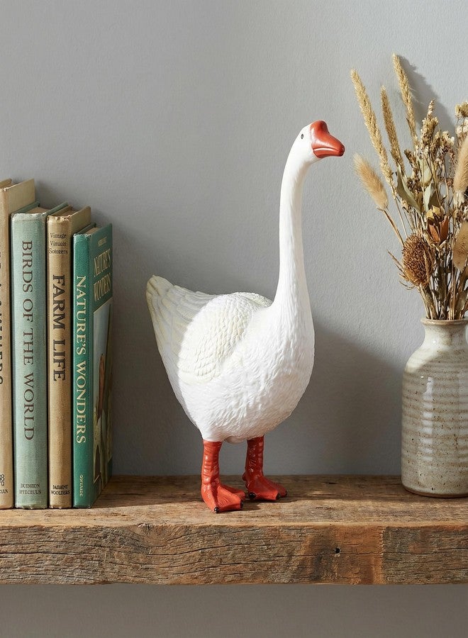 Toddmomy Desktop Goose Statue Plastic Goose Figurine Sculpture Ornament Animal Figurine for Home Patio Easter Decorations (White) - Image 2
