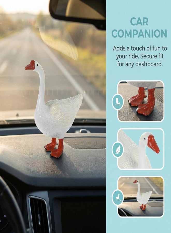 Toddmomy Desktop Goose Statue Plastic Goose Figurine Sculpture Ornament Animal Figurine for Home Patio Easter Decorations (White) - Image 4