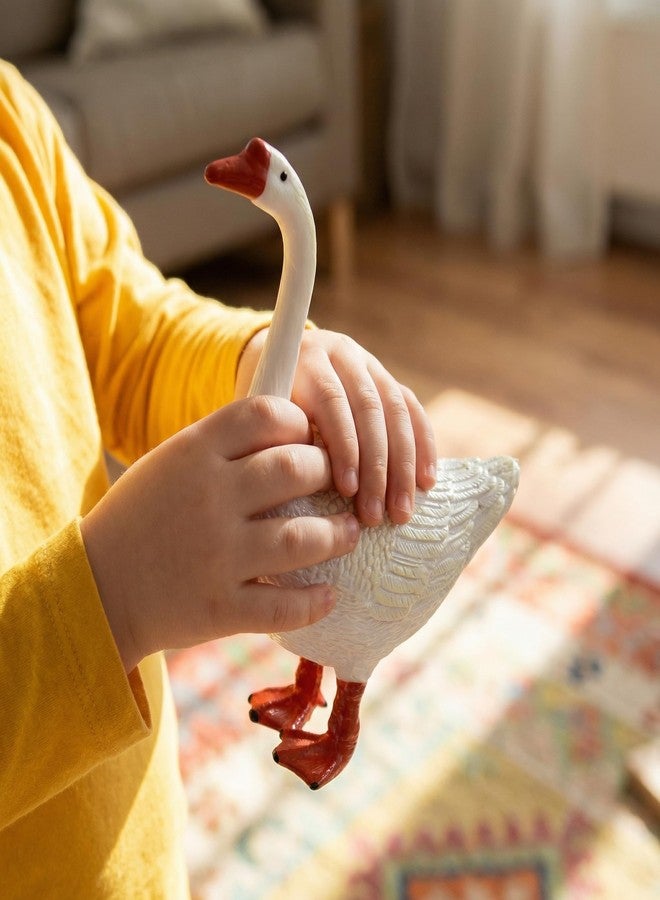 Toddmomy Desktop Goose Statue Plastic Goose Figurine Sculpture Ornament Animal Figurine for Home Patio Easter Decorations (White) - Image 3