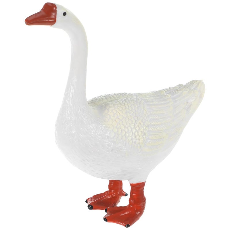 Toddmomy Desktop Goose Statue Plastic Goose Figurine Sculpture Ornament Animal Figurine for Home Patio Easter Decorations (White) - Image 1