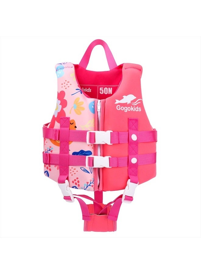 Gogokids سترة سباحة للأطفال، جاكيت عائم للأطفال من 20-30-40-50 رطل للبنات والأولاد، عوامات سباحة مع حزام أمان مزدوج قابل للتعديل، للأطفال من 2-9 سنوات - Image 1