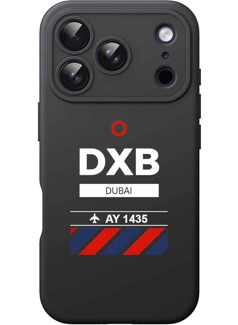 Theodor Protective Slim Fit Case Liquid Silicone Cover with Full Body Protection Anti-Scratch Shockproof Case For Apple iPhone 17 Pro Max (Black) DXB Airport - White - Image 1