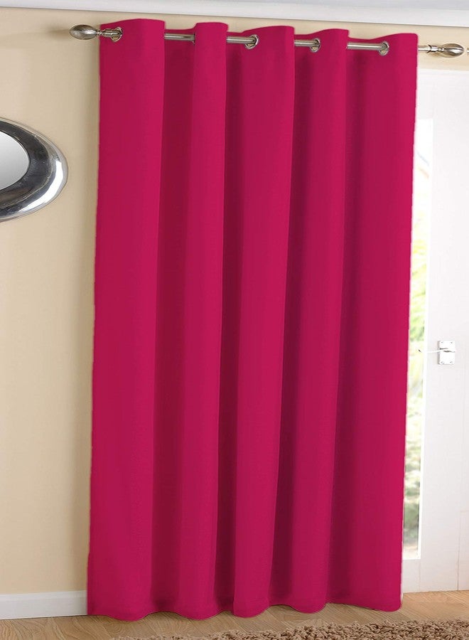 AIRWILL © Cotton Blackout and Room Darkening 9ft Long Door Curtains Pack of 1 pc. (Solid - Pink) - Image 1