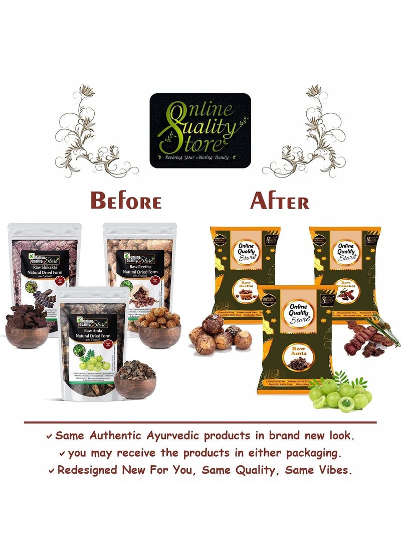 Online Quality Store reetha amla shikakai combo raw form |Organic Reetha for Hair |Aritha|Reetha|Ritha|Soapnuts (Sapindus Mukorossi) |dried Shikakai, Acacia Concinna |reetha amla shikakai raw shampoo |hair pack ,900g - Image 2