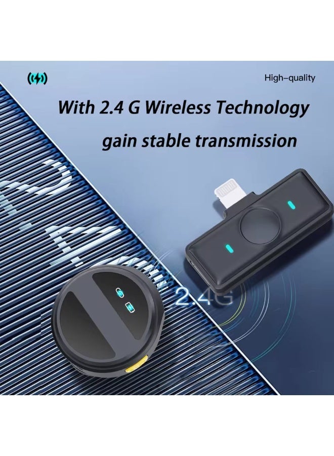 TIGER Dual Wireless Lavalier Microphone Compatible with Type-C and iPhone Devices Featuring Noise Reduction with Charging Case - Black - Image 5