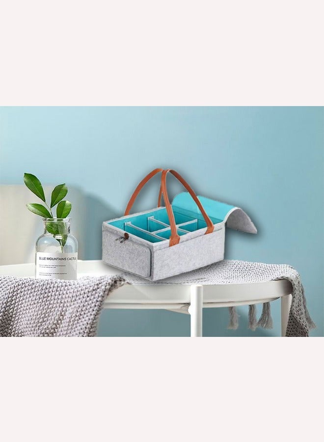 Baby items portable storage basket creative snacks home storage basket bath basket （Grayish blue）  - Image 5