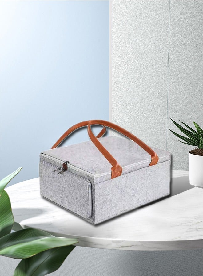 Baby items portable storage basket creative snacks home storage basket bath basket （Grayish blue）  - Image 2