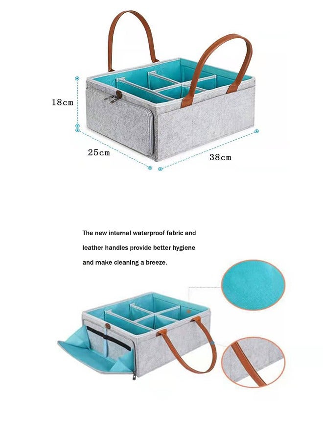 Baby items portable storage basket creative snacks home storage basket bath basket （Grayish blue）  - Image 3