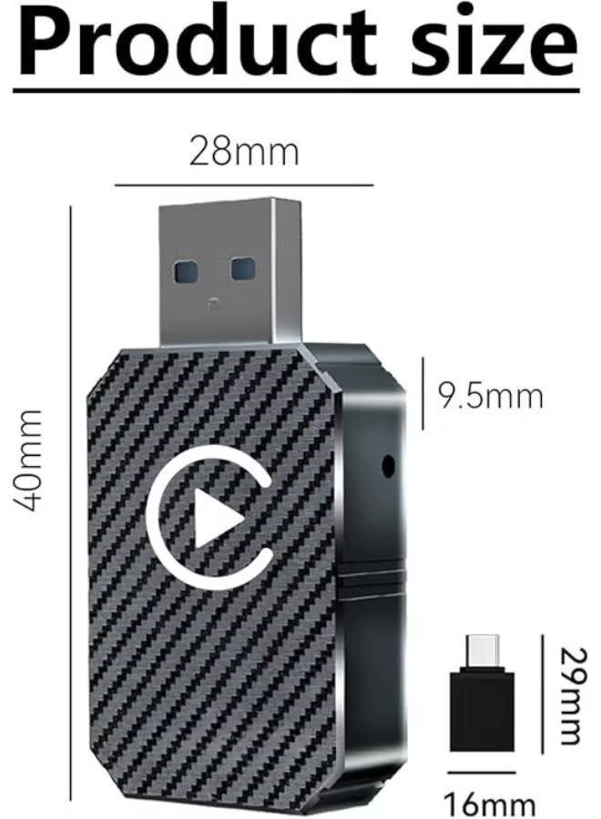 2025 Upgraded Wireless CarPlay Adapter – Converts Wired CarPlay to Wireless, Plug and Play, Compatible with 2016 Cars & iPhone iOS 12+, Black - Image 2