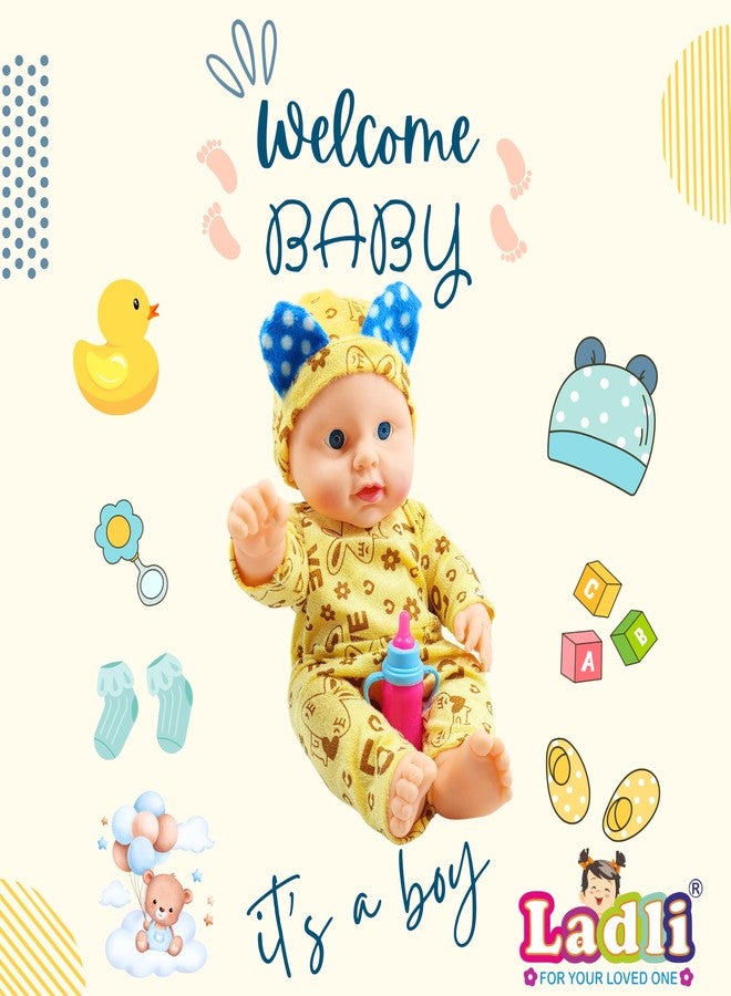 Ladli Realistic Baby Boy Doll Toddler Dolls That Look Real PVC Babies with Clothes (Yellow) - Image 4