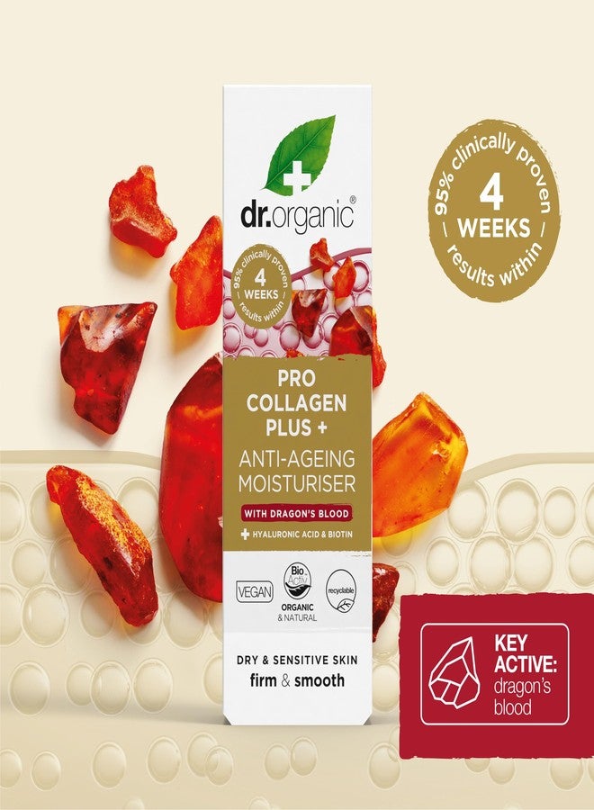 dr.organic Dr. Organic Pro Collagen Plus + Anti-Ageing Moisturiser with Dragon’s Blood | Reduces Wrinkles, (Dry & Sensitive Skin) Natural, Certified Organic, Paraben & SLS-Free, 50 mL / 1.7 fl oz - Image 5